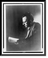 Erich Fromm, half-length portrait, left profile, reading book, Antique Poster