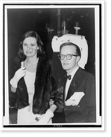 Historic Framed Print, [Truman Capote, half-length portrait, facing left, escorting Gloria Vanderbilt],  17-7/8" x 21-7/8"