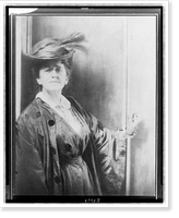 Gertrude K&auml;sebier, wearing feathered hat, standing, facing front, half-length portrait, Antique Wall Art