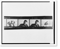 Historic Framed Print, [Charles Eames, designer, head-and-shoulders portraits, seated at desk in office],  17-7/8" x 21-7/8"