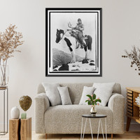 Tom Yawkey and mule deer head in Wyoming, Vintage Poster