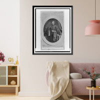 Unidentified Union officer, three-quarter length portrait, standing with coat over right shoulder, left hand resting on table, facing front, Antique Print