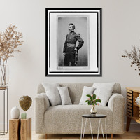 Nathaniel P. Banks, three-quarter length portrait, wearing military uniform, standing, with left hand on sword, facing left, Vintage Poster