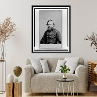 Historic Framed Print, [Unidentified Union officer, half-length portrait, seated, facing left, with small star medallion on uniform],  17-7/8" x 21-7/8"