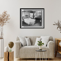 George Gershwin's bedroom with bed and screen designed by Botkin, Vintage Wall Art