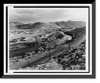 Historic Framed Print, [Houses built on flood plain at sunset, Truckee River, Lockwood, Nevada],  17-7/8" x 21-7/8"