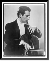 Historic Framed Print, [Daniel Shafran, half-length portrait, facing right, playing violincello],  17-7/8" x 21-7/8"