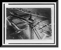 Historic Framed Print, Working on top of Blackwell's Island bridge,  17-7/8" x 21-7/8"