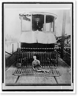 Streetcars - testing devices for saving lives on car fenders, Vintage Wall Art