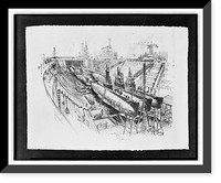 Submarines in dry dock.Pennell, Vintage Poster