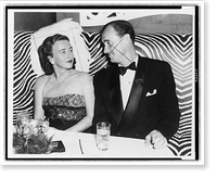 Newlyweds Mr. and Mrs. Thomas Shevlin gazing at one another while seated at a table at El Morocco restaurant in New York City Classic, Antique Wall Art