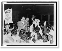 Hollywood screenwriters Dalton Trumbo (left) and John Howard Lawson, surrounded by supporters, as they leave New York for a Washington, D.C. prison, Historic Reproduction