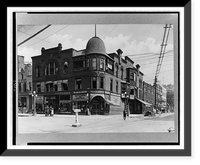 McClure's drugstore and John Pew shoe store, corner of Market and Park Streets, Warren, Ohio, Antique Poster