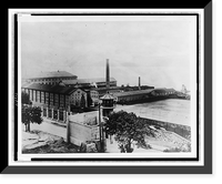 Historic Framed Print, [Exterior view of Sing Sing Prison, Ossining, New York],  17-7/8" x 21-7/8"