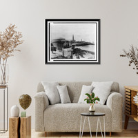 Historic Framed Print, [Exterior view of Sing Sing Prison, Ossining, New York],  17-7/8" x 21-7/8"