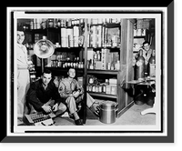 Four soldiers in pharmacy supply room of US Army hospital, Melbourne, Australia, Antique Poster