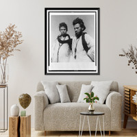 Historic Framed Print, [Man standing, with arm around another man, half-length, Dra Wadi, Morocco],  17-7/8" x 21-7/8"