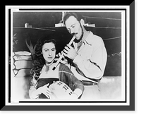 Israeli folksingers Hillel Raveh, playing pipe and Aviva playing tambourine, Vintage Wall Art