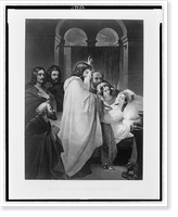 Christ raising Jairus' daughter.The original picture by Theodore Von Holst ; engraved by Miss Emily Sartain. Classic, Antique Wall Art