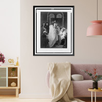 Christ raising Jairus' daughter.The original picture by Theodore Von Holst ; engraved by Miss Emily Sartain. Classic, Antique Wall Art