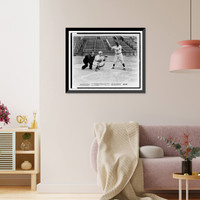 Film still from The Jackie Robinson Story showing Jackie Robinson (as himself) at bat, with catcher and umpire behind the plate, Antique Poster
