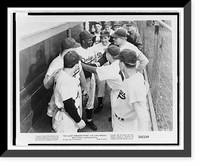 Film still from The Jackie Robinson Story showing Jackie Robinson (as himself) with fellow Dodgers in the dugout Classic, Vintage Poster