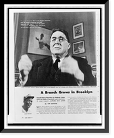 Historic Framed Print, [First page of a LOOK magazine article titled A Branch Grows in Brooklyn" by Tim Cohane,  showing a portrait of Branch Rickey and a small inset portrait of Jackie Robinson]",  17-7/8" x 21-7/8"