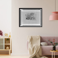 Historic Framed Print, [Design drawing for Eames furniture display in Carson, Pirie, Scott Department store window, Chicago, Illinois],  17-7/8" x 21-7/8"