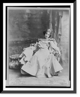 Olga Nethersole, full-length portrait, reclining in chair, facing front, holding fan, Vintage Poster