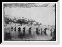 Historic Framed Print, Namur .  Bridge over Meuse and Citadel,  17-7/8" x 21-7/8"