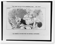 Historic Framed Print, They won't get us to the conference table...will they?".Oliphant.",  17-7/8" x 21-7/8"
