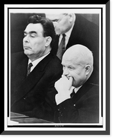 Nikita Khrushchev (left) and Leonid Brezhnev (right), attending a session of the Supreme Soviet, Moscow, 1961, Antique Poster