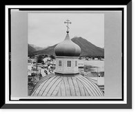 Historic Framed Print, Sitka, Alaska. 1935-1940(?). View of Sitka taken from the steeple of St. Michaels cathedral,  17-7/8" x 21-7/8"