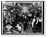 Portland (Oregon) evacuation. Scene in railroad car on evacuation day, Historic Reproduction