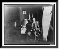 Historic Framed Print, [Richard Croker, three-quarter length portrait, seated, reading newspaper, facing left],  17-7/8" x 21-7/8"