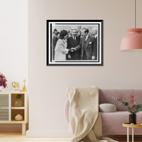 Historic Framed Print, Mayor Wagner greets Dr. & Mrs. Martin Luther King, Jr. at City Hall.World Telegram & Sun photo by Phil Stanziola.,  17-7/8" x 21-7/8"