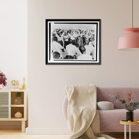 Historic Framed Print, [Dr. Martin Luther King, Jr., hands outstretched, addressing group of African Americans in Albany, Ga.],  17-7/8" x 21-7/8"