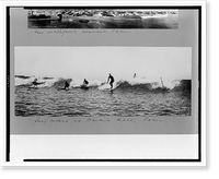 Historic Framed Print, Surf riders at Waikiki Beach, Oahu,  17-7/8" x 21-7/8"