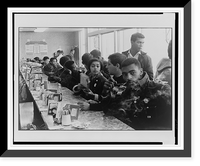 Civil rights activists occupying a lunchroom counter during a sit-in, Historic Print