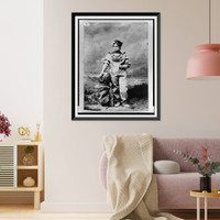 Historic Framed Print, [Sarah Bernhardt, full-length portrait, standing, facing slightly left, in sea-diving costume as The Ocean Empress"]",  17-7/8" x 21-7/8"