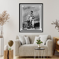 Historic Framed Print, [Sarah Bernhardt, full-length portrait, standing, facing slightly left, in sea-diving costume as The Ocean Empress"]",  17-7/8" x 21-7/8"