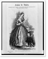 Fashions for January. Figures 1 and 2. Home dress and boy's costume.Voigt, Antique Wall Art