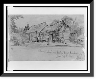 Slave cabin near the Long Bridge, Chicahominy River, Va., June 13th 1864.E. Forbes. Classic, Antique Wall Art
