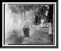Booker T. Washington with Nannie H. Burroughs in Daytona, Florida, full-length portrait, standing on street, facing front, Antique Wall Art