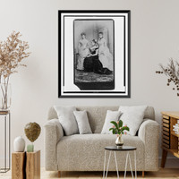 Mrs. Alphonso Taft with Maria Herron and Fanny Taft, full-length portrait, facing left, Antique Wall Art