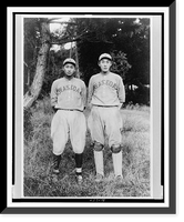 Waseda University Team from Japan, catcher J. Nagano and second baseman J. Kuji (baseball) Classic, Vintage Print