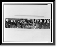 Josef Stalin lying in state in the Moscow Hall of Columns as eight top officials stand near the casket as honor guards, Antique Wall Art