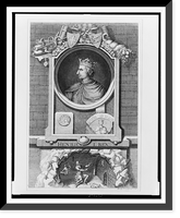 Historic Framed Print, Henricus I. Rex.desig. et sculpt. G. Vertue.,  17-7/8" x 21-7/8"
