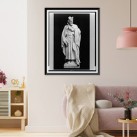 Full-length statue by Daniel Chester French, of Edward I, King of England, standing, facing slightly right, Antique Wall Art