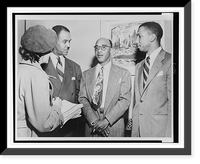 Heman Sweatt (center), with Roy Wilkins (left) and Robert L. Carter (right) during press conference interview at NAACP's New York City headquarters, Antique Wall Art